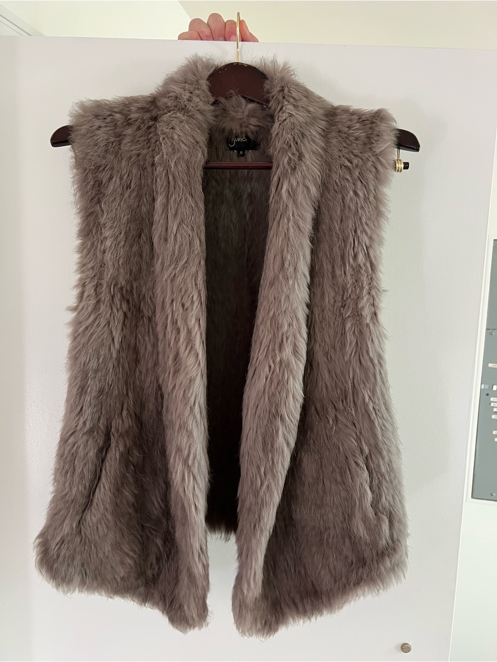June Fur Vest - Taupe